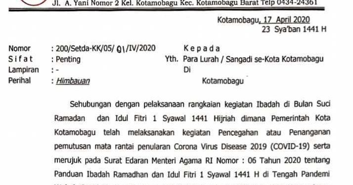 Pemkot Keluarkan Imbauan Mengenai Pelaksanaan Ibadah di Bulan Ramadhan