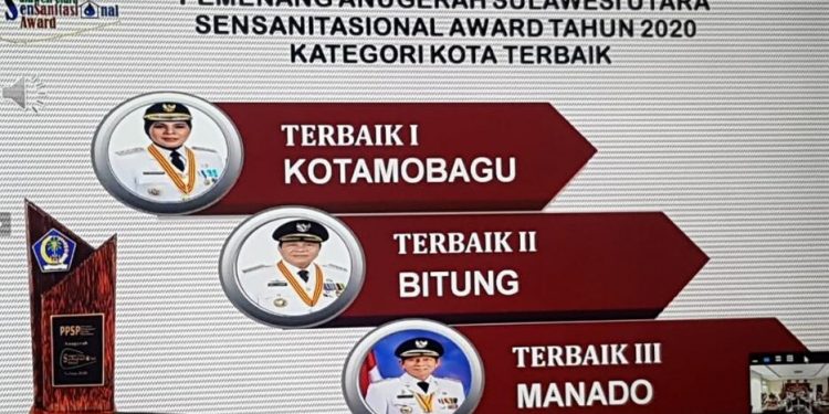 Kota Kotamobagu Terbaik I Sulawesi Utara Sensanitasional Award dan Peringkat I PPD Tahun 2020