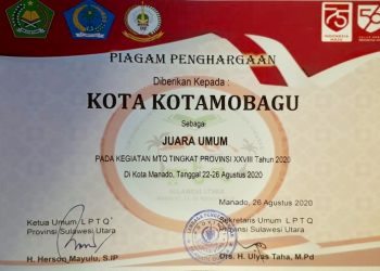 Kotamobagu Juara Umum MTQ Tingkat Provinsi Sulut