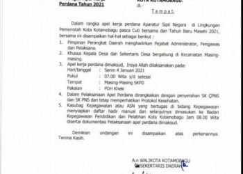 4 Januari, ASN Pemkot Apel Kerja Perdana