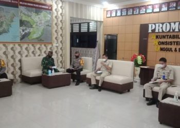 Pemkot, Polres dan Kodim 1303 Bolmong Rakor Terkait Pencegahan Penyebaran Covid-19