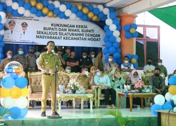 Ribuan Warga Kecamatan Mooat Sambut Kedatangan Sachrul-Oskar