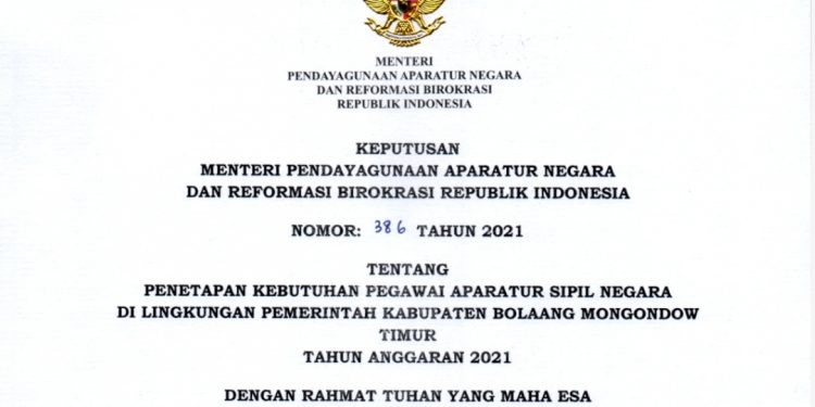 Tahun ini Pemkab Boltim Rekrut 383 CPNS