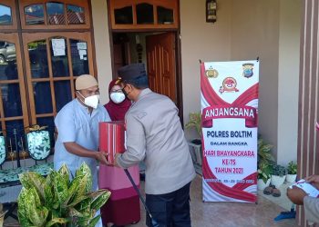 HUT ke-75 Bhayangkara, Polres Boltim Anjangsana ke Purnawirawan Polri