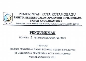 Pemkot Kotamobagu Rekrut 330 CPNS, ini Rincian Formasinya