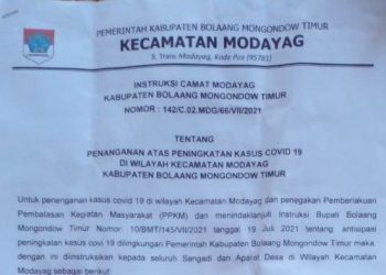Camat Modayag Keluarkan ‘Surat Sakti’ Tentang Penanganan Covid-19