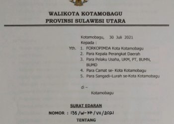 Pemkot Kotamobagu Perpanjang PPKM Level 3
