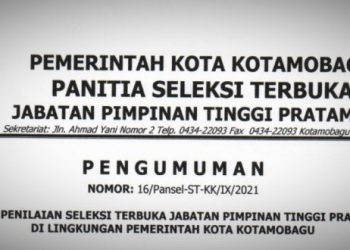 Ini Nama-nama Pejabat Kotamobagu yang Dinyatakan Lulus Selter