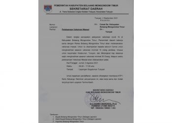 Mari Jo Ba Vaksin! Besok ada Vaksinasi Massal di Lapangan Tutuyan