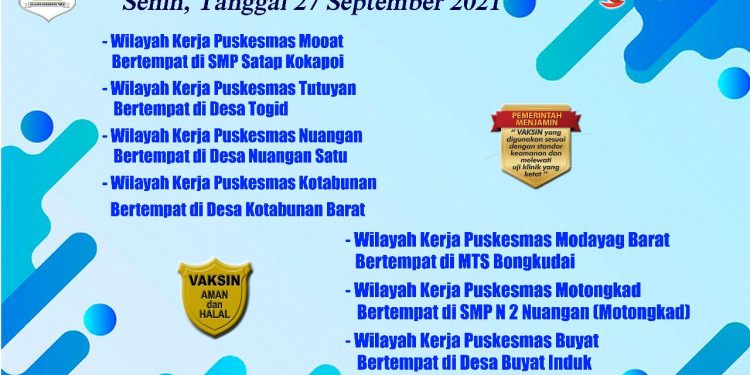Vaksinasi Covid-19 Dilakukan Secara Mobile di Semua Wilayah Kerja Puskesmas di Boltim