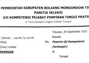 12 Pejabat Boltim Ikut Uji Kompetensi, Ini Nama-nama Mereka