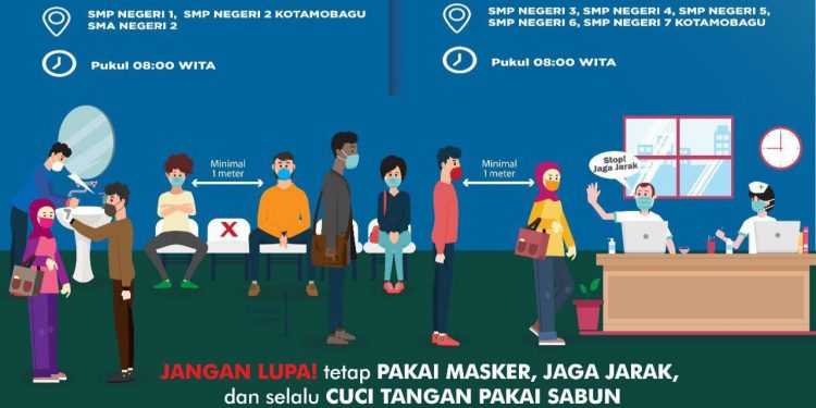 Hari ini, Vaksinasi Covid-19 di Kotamobagu Digelar di  Empat titik