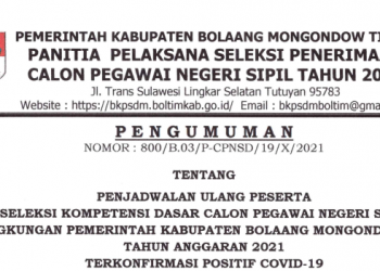 Satu Pelamar CPNS Boltim Ikut SKD Susulan