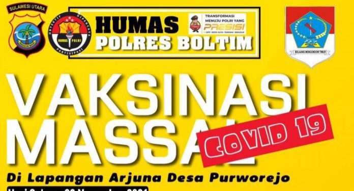 Besok, ada Vaksinasi Covid -19 di Lapangan Arjuna Desa Purworejo