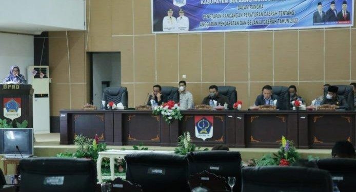 DPRD Boltim Gelar Paripurna Penetapan Ranperda APBD 2022