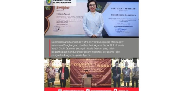 Bupati Yasti Terima Penghargaan dari Menteri Agama