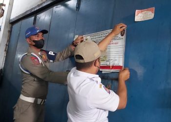 Retribusi Menunggak, Disdagkop-UKM Segel Ruko di Pasar 23 Maret Kotamobagu