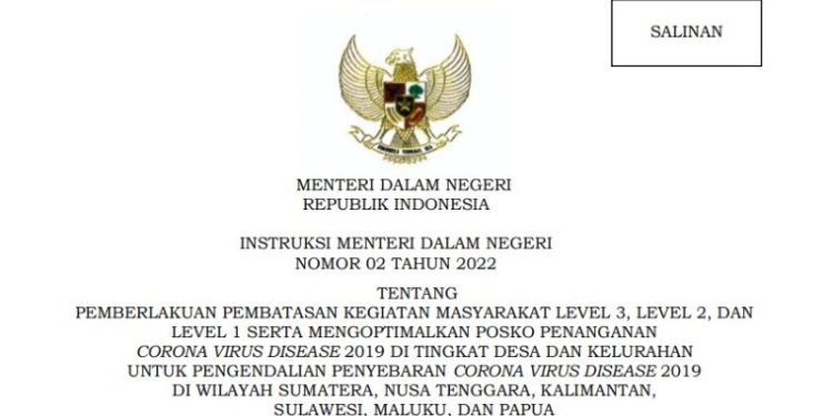 Termasuk Boltim, Ini 10 Daerah di Sulut yang Diberlakukan PPKM Level I Berdasarkan Instruksi Mendagri