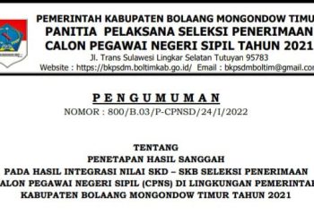 Pansel Tolak Dua Sanggahan Hasil Seleksi CPNS Boltim