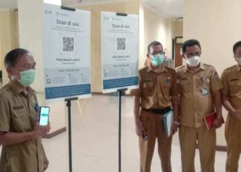 Masuk Kantor Bupati Boltim Wajib Scan Aplikasi Peduli Lindungi
