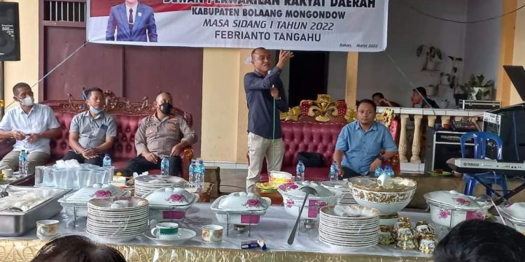 Anggota DPRD Bolmong Febrianto Tangahu Serap Aspirasi Masyarakt Dapil Lolayan Lewat Reses