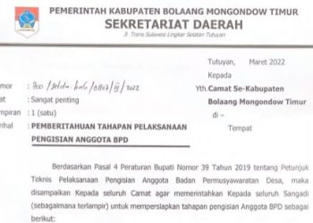 Ini Desa-desa di Boltim yang akan Gelar Pemilihan BPD Serentak