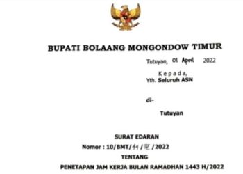 Pemkab Boltim Atur Jam Kerja ASN Selama Bulan Ramadhan