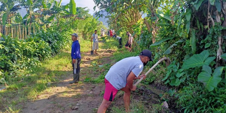 Pemdes Sumberejo Lakukan Baksos Di Jalan Perkebunan Warga
