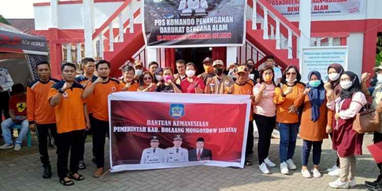 Peduli Kasih, Pemkab Bolsel Salurkan Bantuan Kemanusiaan Kepada Korban Bencana di Amurang Minsel