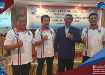 Ketua dan Sekretaris Pengda POSSI Bolsel, Hadiri Pelantikan dan Pengukuhan Pengprov POSSI Sulut