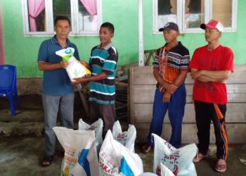 Pemdes Modayag Salurkan Bantuan Pupuk, Bibit Jagung dan Racun Hama kepada Kelompok Tani