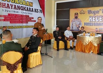 Bupati Limi Hadiri Syukuran HUT Bhayangkara ke 76 di Polres Bolmong