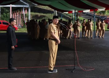 Saat Pimpin Apel Kerja ASN, Iskandar Kamaru: Mari Meriahkan HUT Bolsel ke-14 Tahun