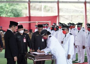 38 Sangadi Terpilih di Bolsel Resmi di Lantik oleh Bupati Bersama Wabup