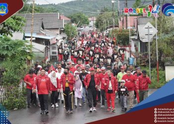 Pemkab Kejari dan Polres Bolsel Gelar Jalan Sehat Bersama
