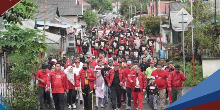 Pemkab Kejari dan Polres Bolsel Gelar Jalan Sehat Bersama