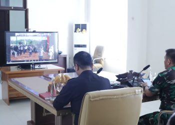 Jelang Peresmian Jalan Santiago, Bupati Boltim bersama Danrem 131/Santiago Lakukan Vidcon dengan KSAD