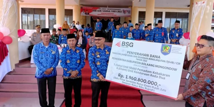 Pemkab Bolmong Terima Dana CSR Rp 1,9 Miliar dari BSG