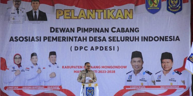 Lantik Pengurus DPC APDESI Bolmong Periode 2023-2028, Bupati Limi Beri Pesan Ini