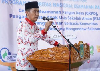 Bupati Bolsel Buka Kegiatan Advokasi Lintas Sektor Program Prioritas Nasional Keamanan Pangan Tahun 2023