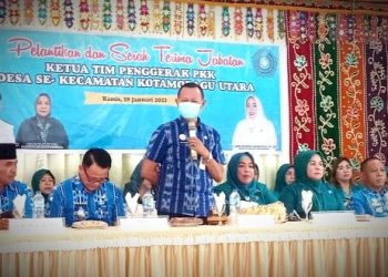 Asisten I Pemkot Hadiri Pelantikan TP-PKK Desa dan Kelurahan di Kotamobagu Utara