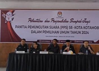 Sekkot Kotamobagu Hadiri Pelantikan PPS Desa dan Kelurahan