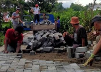 Pemdes Liberia Timur Anggarkan 134 Juta Dandes untuk Bangun Jalan Paving Block