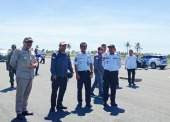 Pj Bupati Limi dampingi Tim Kejagung Tinjau Pembangunan Bandara Lolak