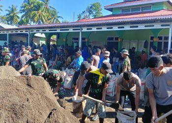 Polres Bolmong Gelar Bakti Sosial Bersih-bersih Tempat Ibadah hingga Pemukiman Warga