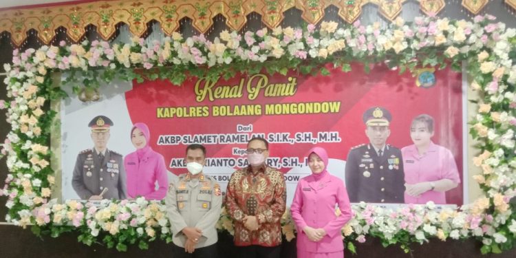 Pj Bupati Limi Hadiri Kenal Pamit Kapolres Bolmong