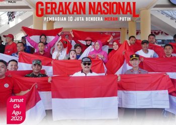 Bupati Limi Canangkan Gerakan Pembagian Bendera Merah Putih