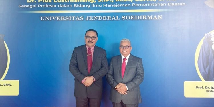 Pj Bupati Limi Hadiri Pengukuhan Profesor Kehormatan Pius Lustrilanang