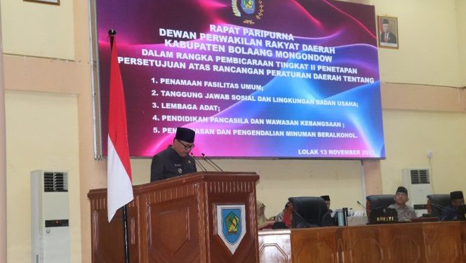 5 Ranperda Inisiatif DPRD Bolmong Ditetapkan Menjadi Perda Lewat Paripurna
