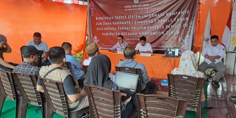 KPU Boltim Gelar Bimtek Penggunaan Aplikasi Sikadeka Kepada Parpol